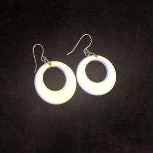 vintage white hoop earrings